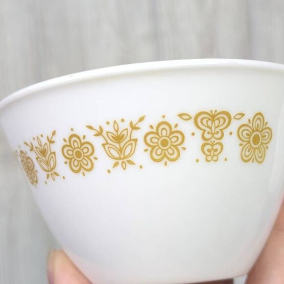 Set of 9 Vintage Corelle Butterfly Gold Flat Cups with Hook Handle Discontinued - Picture 3 of 6